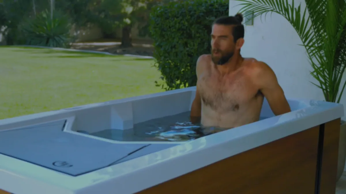 Michael Phelps using a Chilly GOAT cold tub