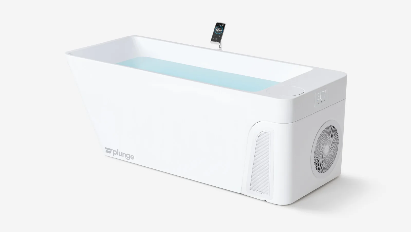 Plunge All-In Gen 2 cold plunge with the chiller built into the tub body
